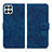 Handytasche Stand Schutzhülle Flip Leder Hülle Blumen HF1 für Huawei Honor X8b Blau