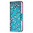 Handytasche Stand Schutzhülle Flip Leder Hülle Blumen L01 für Apple iPhone 13 Cyan