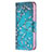 Handytasche Stand Schutzhülle Flip Leder Hülle Blumen L01 für Apple iPhone 15 Cyan