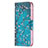 Handytasche Stand Schutzhülle Flip Leder Hülle Blumen L02 für Apple iPhone 14 Pro Max Cyan