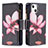 Handytasche Stand Schutzhülle Flip Leder Hülle Blumen L03 für Apple iPhone 13 Braun