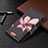 Handytasche Stand Schutzhülle Flip Leder Hülle Blumen L03 für Apple iPhone 13 Braun