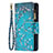 Handytasche Stand Schutzhülle Flip Leder Hülle Blumen L03 für Apple iPhone 13 Cyan