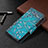 Handytasche Stand Schutzhülle Flip Leder Hülle Blumen L03 für Apple iPhone 13 Cyan