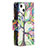 Handytasche Stand Schutzhülle Flip Leder Hülle Blumen L03 für Apple iPhone 13 Plusfarbig