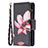 Handytasche Stand Schutzhülle Flip Leder Hülle Blumen L03 für Apple iPhone 15 Braun