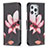 Handytasche Stand Schutzhülle Flip Leder Hülle Blumen L07 für Apple iPhone 14 Pro Max Braun