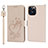 Handytasche Stand Schutzhülle Flip Leder Hülle Blumen L16 für Apple iPhone 13 Pro Max Rosegold