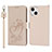 Handytasche Stand Schutzhülle Flip Leder Hülle Blumen L16 für Apple iPhone 15 Rosegold