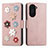 Handytasche Stand Schutzhülle Flip Leder Hülle Blumen S02D für Huawei Nova 10 Pro Rosegold