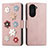 Handytasche Stand Schutzhülle Flip Leder Hülle Blumen S02D für Huawei Nova 10 Rosegold