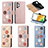 Handytasche Stand Schutzhülle Flip Leder Hülle Blumen S02D für Samsung Galaxy A13 4G