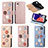 Handytasche Stand Schutzhülle Flip Leder Hülle Blumen S02D für Samsung Galaxy A22 5G SC-56B