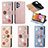 Handytasche Stand Schutzhülle Flip Leder Hülle Blumen S02D für Samsung Galaxy A32 4G