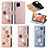 Handytasche Stand Schutzhülle Flip Leder Hülle Blumen S02D für Samsung Galaxy A42 5G