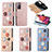 Handytasche Stand Schutzhülle Flip Leder Hülle Blumen S02D für Samsung Galaxy S20 FE 4G