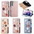 Handytasche Stand Schutzhülle Flip Leder Hülle Blumen S02D für Samsung Galaxy S22 5G