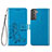 Handytasche Stand Schutzhülle Flip Leder Hülle Blumen S03D für Samsung Galaxy S22 Plus 5G