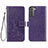 Handytasche Stand Schutzhülle Flip Leder Hülle Blumen S03D für Samsung Galaxy S22 Plus 5G Violett