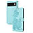 Handytasche Stand Schutzhülle Flip Leder Hülle Blumen Y01X für Google Pixel 6 Pro 5G Hellblau
