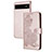 Handytasche Stand Schutzhülle Flip Leder Hülle Blumen Y01X für Google Pixel 6a 5G Rosegold