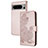 Handytasche Stand Schutzhülle Flip Leder Hülle Blumen Y01X für Google Pixel 8 5G Rosegold