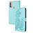 Handytasche Stand Schutzhülle Flip Leder Hülle Blumen Y01X für Motorola Moto E40 Hellblau