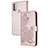 Handytasche Stand Schutzhülle Flip Leder Hülle Blumen Y01X für Motorola Moto E40 Rosegold