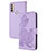 Handytasche Stand Schutzhülle Flip Leder Hülle Blumen Y01X für Motorola Moto E40 Violett