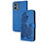 Handytasche Stand Schutzhülle Flip Leder Hülle Blumen Y01X für Motorola Moto G 5G (2023) Blau