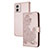 Handytasche Stand Schutzhülle Flip Leder Hülle Blumen Y01X für Motorola Moto G53 5G Rosegold