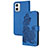 Handytasche Stand Schutzhülle Flip Leder Hülle Blumen Y01X für Motorola Moto G73 5G Blau