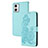Handytasche Stand Schutzhülle Flip Leder Hülle Blumen Y01X für Motorola Moto G73 5G Hellblau