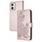 Handytasche Stand Schutzhülle Flip Leder Hülle Blumen Y01X für Motorola Moto G73 5G Rosegold