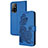 Handytasche Stand Schutzhülle Flip Leder Hülle Blumen Y01X für Oppo A94 5G Blau