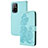 Handytasche Stand Schutzhülle Flip Leder Hülle Blumen Y01X für Oppo A94 5G Hellblau