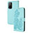 Handytasche Stand Schutzhülle Flip Leder Hülle Blumen Y01X für Oppo A95 5G Hellblau