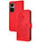 Handytasche Stand Schutzhülle Flip Leder Hülle Blumen Y01X für Oppo Reno10 5G Rot