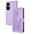 Handytasche Stand Schutzhülle Flip Leder Hülle Blumen Y01X für Oppo Reno10 5G Violett