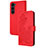 Handytasche Stand Schutzhülle Flip Leder Hülle Blumen Y01X für Samsung Galaxy S22 Plus 5G Rot