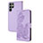 Handytasche Stand Schutzhülle Flip Leder Hülle Blumen Y01X für Samsung Galaxy S22 Ultra 5G Violett