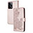 Handytasche Stand Schutzhülle Flip Leder Hülle Blumen Y01X für Xiaomi Redmi Note 12 Pro 5G Rosegold