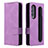 Handytasche Stand Schutzhülle Flip Leder Hülle BY3 für Samsung Galaxy Z Fold3 5G Violett