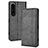 Handytasche Stand Schutzhülle Flip Leder Hülle BY4 für Sony Xperia 1 IV SO-51C Schwarz