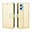 Handytasche Stand Schutzhülle Flip Leder Hülle BY5 für Oppo A96 4G Gold