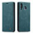 Handytasche Stand Schutzhülle Flip Leder Hülle C01S für Samsung Galaxy M30 Blau