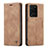 Handytasche Stand Schutzhülle Flip Leder Hülle C01S für Samsung Galaxy S20 Ultra Hellbraun