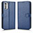 Handytasche Stand Schutzhülle Flip Leder Hülle C01X für Motorola Moto E32 Blau