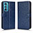 Handytasche Stand Schutzhülle Flip Leder Hülle C01X für Motorola Moto Edge 30 5G Blau