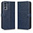 Handytasche Stand Schutzhülle Flip Leder Hülle C01X für Motorola Moto G62 5G Blau